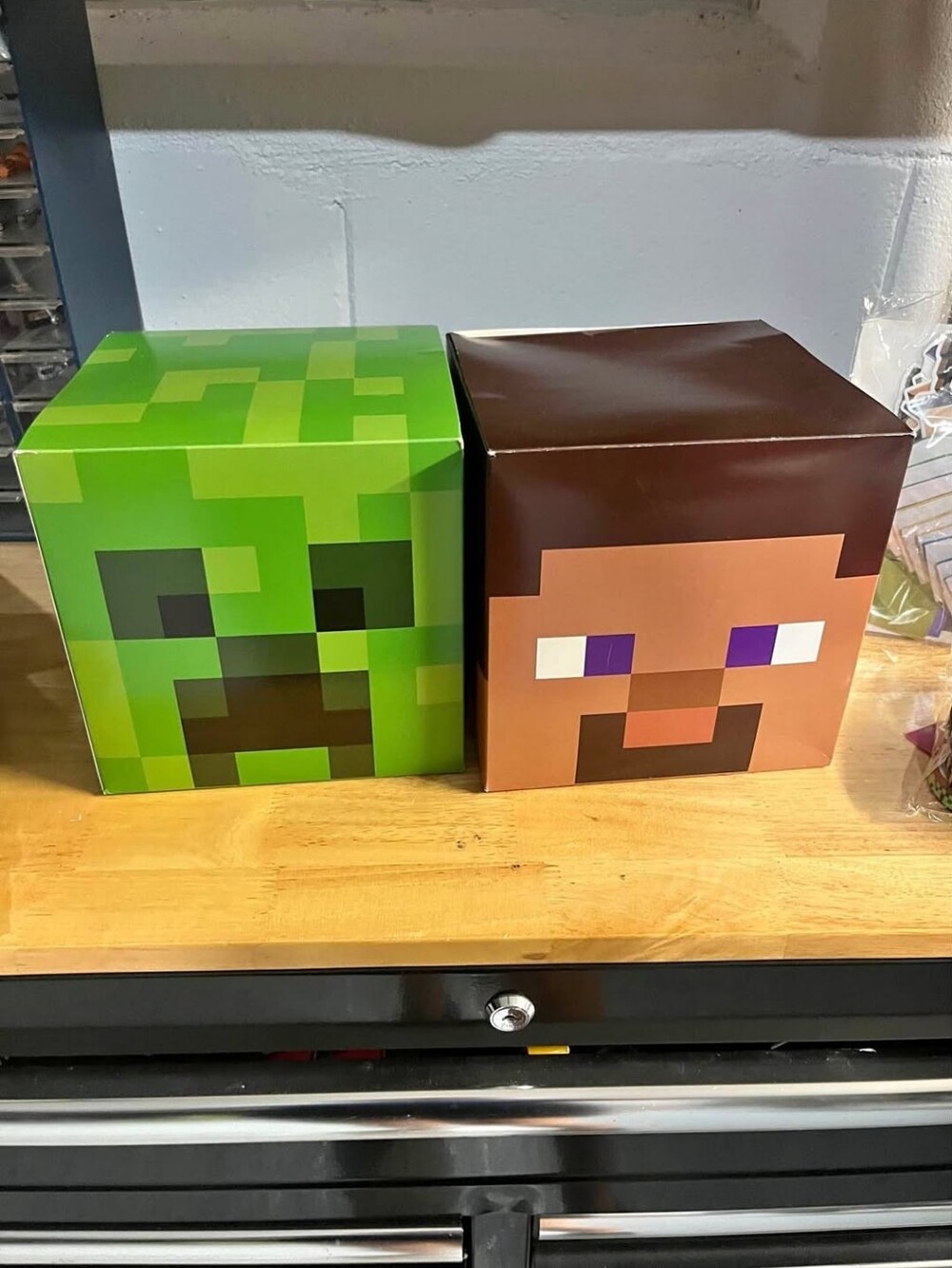 Minecraft Steve and Creeper Loot Boxes - Green & Brown
